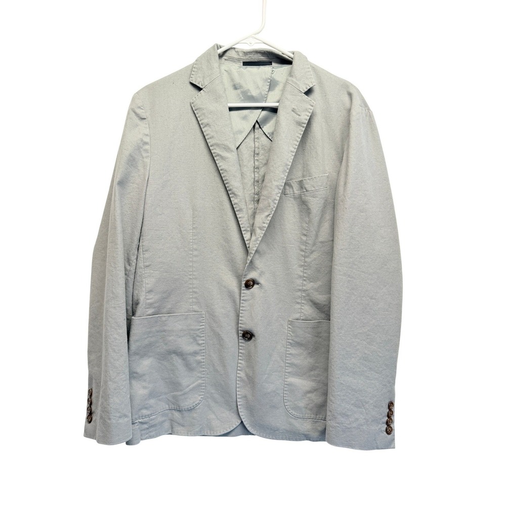 J.Crew Blazer Suit Jacket Hemp Cotton Blend Small Steel Gray Mens